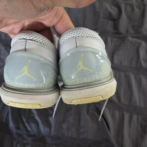 Jordan White and Gold Sneakers